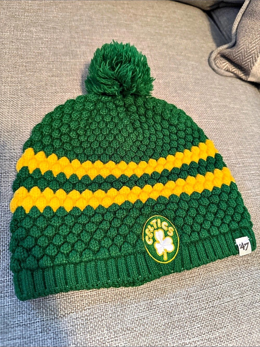 47 Hardwood Classics Green & Yellow Pom Beanie